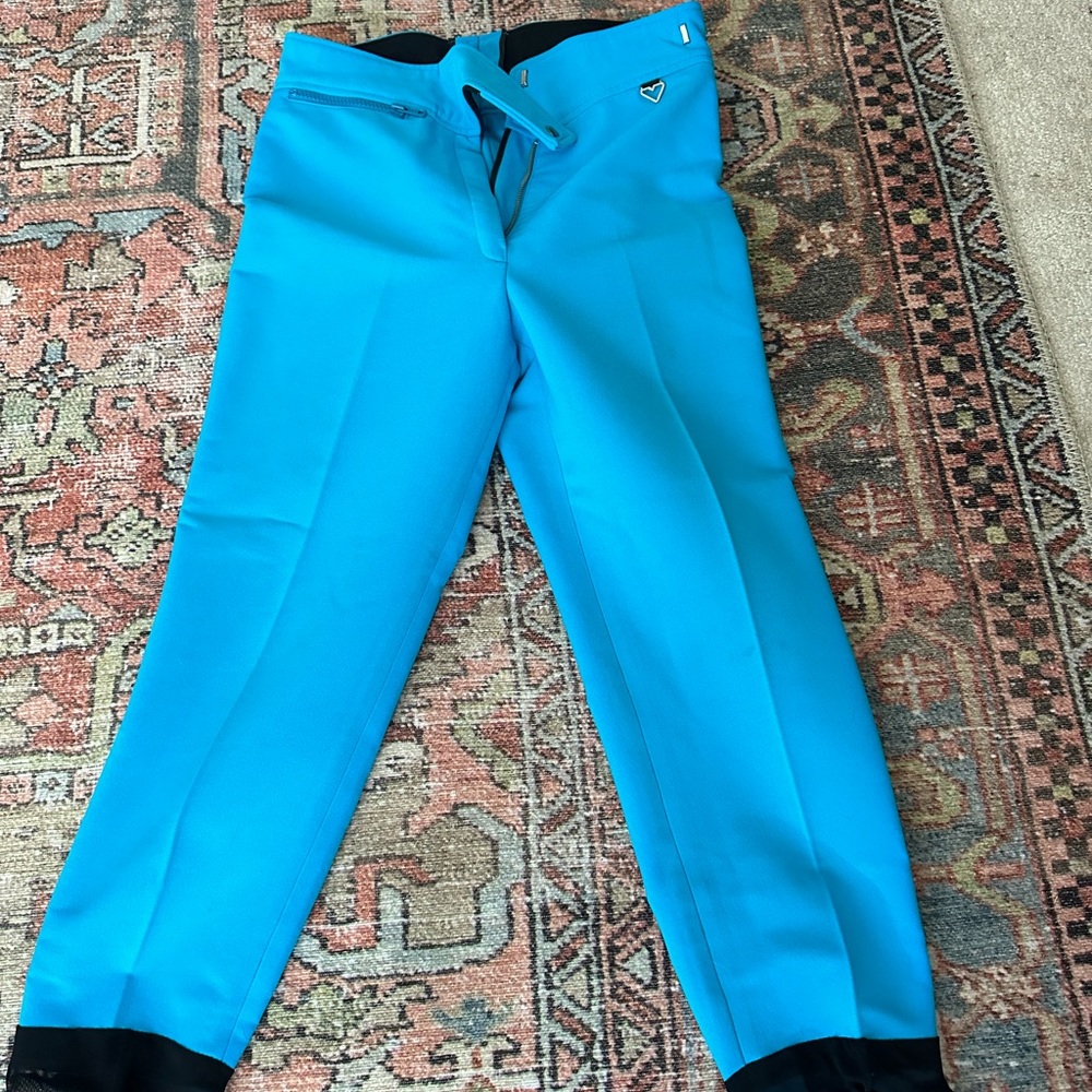 Obermeyer Sport Vintage Ski Snowboard Snow Stirrup Pants Electric Neon Blue 12